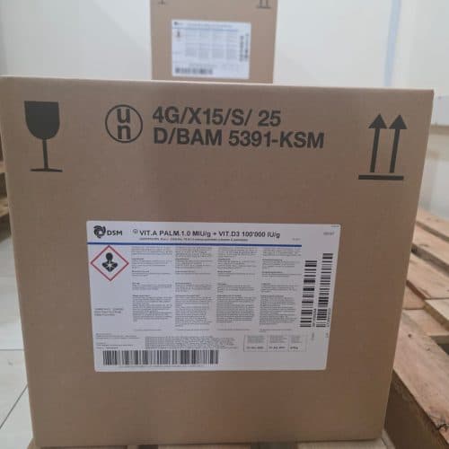 Vitamin A palmitate nutritional ingredient powder used in food fortification, cosmetics, and supplements supplied by System Star Industrial in East Africa