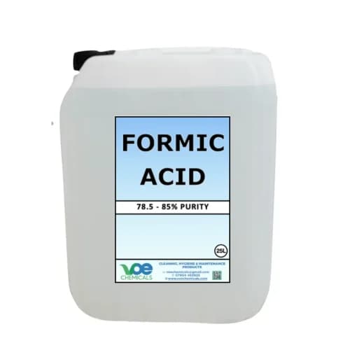 Formic acid clear industrial liquid for leather processing, rubber manufacturing, textile treatment, and industrial cleaning supplied by System Star Industrial in East Africa