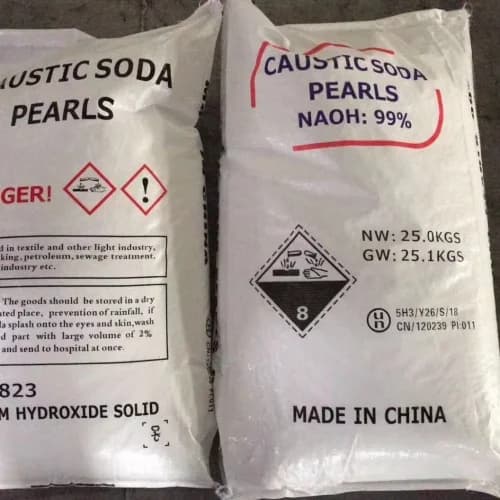 Caustic soda pearls sodium hydroxide for soap making and industrial cleaning supplied by System Star Industrial in East Africa