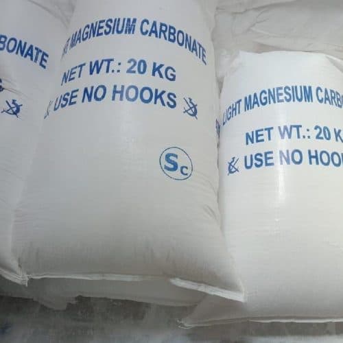 Magnesium carbonate white fine powder used in pharmaceuticals, food processing, cosmetics, rubber manufacturing, and industrial applications supplied by System Star Industrial in East Africa