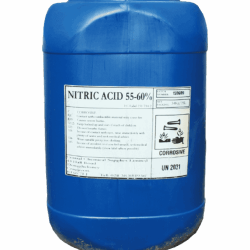 Nitric acid industrial chemical for metal treatment, laboratory use, and chemical manufacturing supplied by System Star Industrial in East Africa