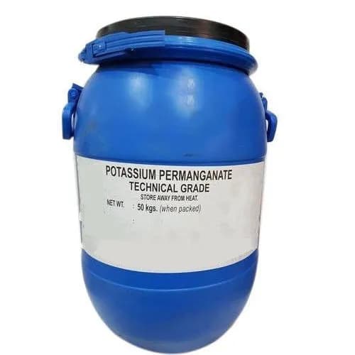 Potassium permanganate dark purple crystals used for water treatment, disinfection, and industrial oxidation supplied by System Star Industrial in East Africa