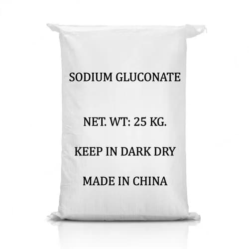 Sodium gluconate white crystalline powder used in construction concrete additives, detergents, and industrial chelating applications supplied by System Star Industrial in East Africa