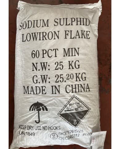 Sodium sulphide yellow flakes used in leather processing, mining, textile manufacturing, and industrial chemical applications supplied by System Star Industrial in East Africa